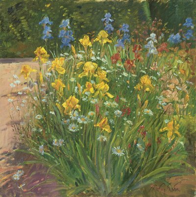 Wiesenmargeriten gegen die Schwertlilien von Timothy Easton